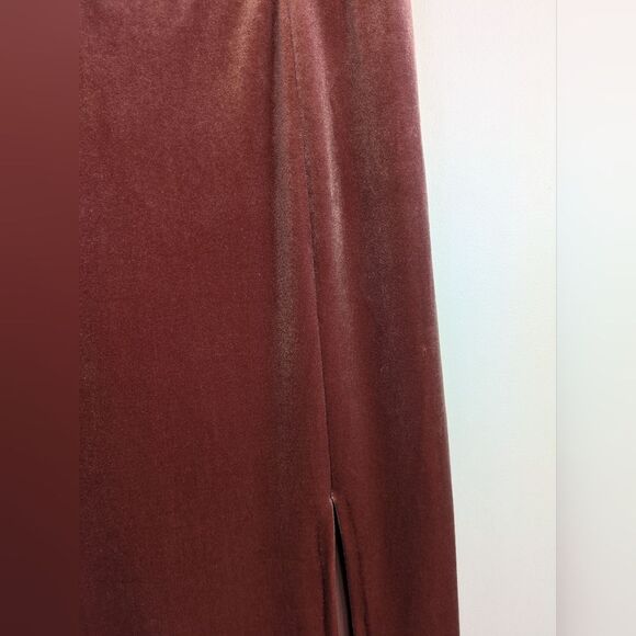 Jenny Yoo Quinn Elegant Velvet Spaghetti Strap Bridesmaid Dress Rose - Picture 4 of 16